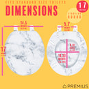 5 of 7:PREMIUS Wood Toilet Seat, White Marble, Standard Round, 17 Inches 