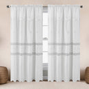 5 of 6:Sufeena Jacquard Macrame Window Curtain Panel with Valance, 55x84 Inches 