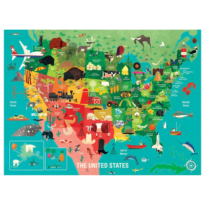 2 of 8:Mudpuppy 1000 Piece United States Jigsaw Puzzle for Adults and Families, One Size 