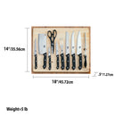 5 of 6:Home Basics Stainless Steel 10 Piece Knife Set With Cutting Board, 18x14x.5 Inches 