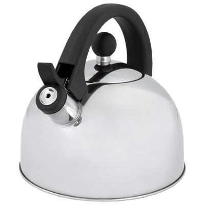 5 of 6:Home Basics Whistling Tea Kettle, Mirror Finish Silver, 2.5 Liter 