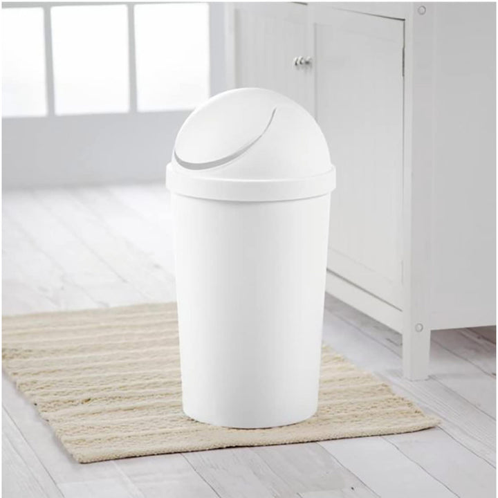 Sterilite 13 Gal White Touch Top Wastebasket