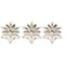 Premius 3 Piece Metal Jeweled Floral Petals Wall Decor, Gold, 12 Inches