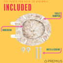 5 of 7:PREMIUS Wood Toilet Seat, Beige Marble, Standard Round, 17 Inches 