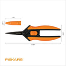 3 of 5:Fiskars Stainless Steel Micro-Tip Rose Pruning Garden Shears, Black-Orange, 6x1.76 Inches 