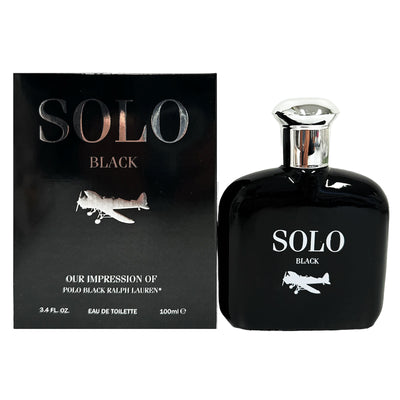 1 of 1:SOLO Black for Men, Impression of Polo Black Cologne, Eau De Toilette, 3.4 Ounces 
