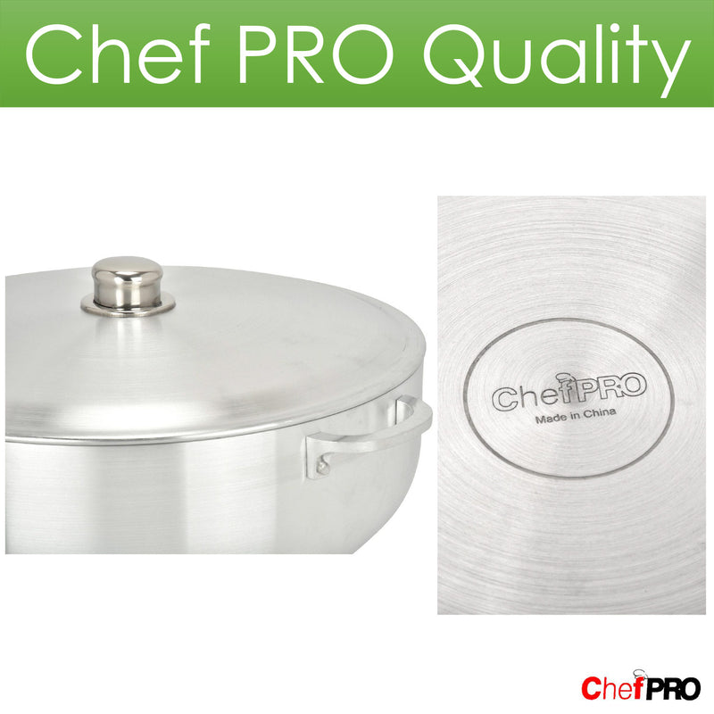 Chef PRO Commercial Grade Aluminum Caldero Stock Pot, 13.3 Quarts