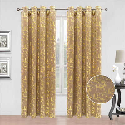3 of 8:Huston Metallic Foil Grommet Window Curtain Panel, 54x84 Inches 
