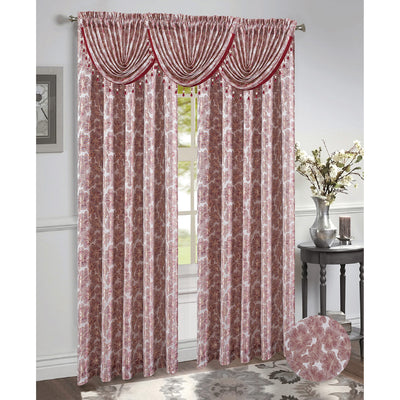 3 of 14:Gina Jacquard Rod Pocket Window Panel and Valance Window Treatment, All Sold Separately 