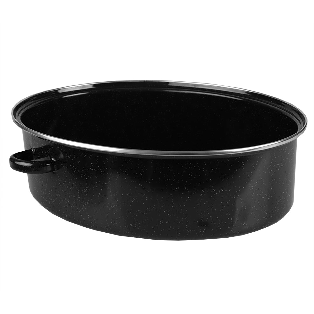Home Basics Deep Oval Non-Stick Enameled Carbon Steel Roaster Pan with ...