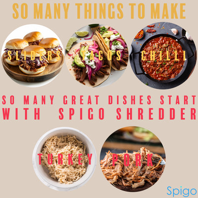 4 of 5:Spigo 2-Piece Multi-Purpose Pulled Meat Shredder Fork Set, Silver, 7.9 Inches 