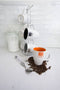 Home Basics 6-Piece Ceramic Mug Set With Stand, Coffee, Multicolor
