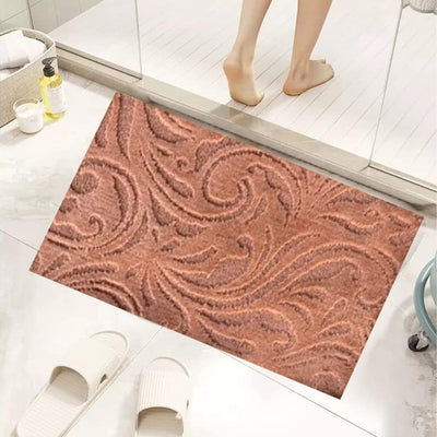 6 of 23:Manchester Scroll Design Non-Slip Soft Bath Rug, 18x30 Inches 
