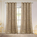 3 of 7:Kezia Metallic Foil Sheer Grommet Window Curtain Panel, 55x84 Inches 