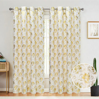 2 of 6:Atlanta Metallic Foil Room Darkening Grommet Window Curtain Panel, 54x84 Inches 