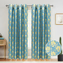 1 of 6:Atlanta Metallic Foil Room Darkening Grommet Window Curtain Panel, 54x84 Inches 
