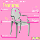 8 of 23:JOON 2 Pack Kids Ghost Chairs with Armrest, 25x13x14.5 Inches, Transparent 