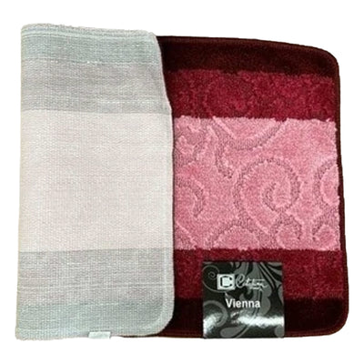 17 of 21:Vienna Scroll Two-Tone Non-Slip Soft Bath Rug, 18x30 Inches 