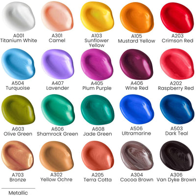2 of 4:ARTEZA Premium Craft Acrylic Paint, Assorted Colors, 20 Count 