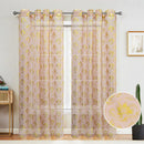 6 of 6:Atlanta Metallic Foil Floral Sheer Grommet Window Curtain Panel, 54x84 Inches 