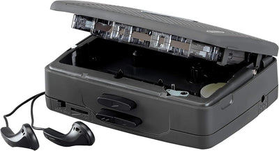 3 of 4:JENSEN Portable Retro Compact Style with AM/FM Radio Cassette Player includes Earbuds, Black 