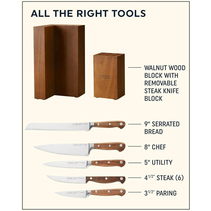 24 Wholesale 6 Piece Steak Knives In Wood Block - at 