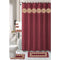 Cynthia 18 Piece Shower Curtain with Embroidered Non-Slip Bath Rug and Towel Set, Burgundy