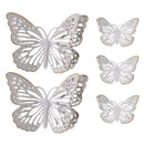 1 of 2:PREMIUS 5 Piece Metal Butterfly Wall Decor Set, White-Gold, (3) 6 Inches, (2) 12 Inches 