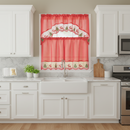 2 of 2:Ensemble de rideaux de cuisine Jovie à motif sapin de Noël avec franges, rouge, cantonnière 60 x 36 pouces, niveaux 30 x 36 pouces 