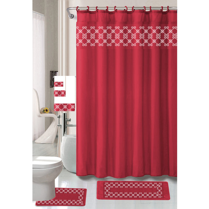 4Pcs Turquoise Shower Curtain Sets with Non-Slip Rugs 4Pcs Turquoise Shower Curtain Sets with Non-Slip Rugs
