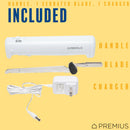 4 of 11:PREMIUS Professional Rechargeable Cordless Electric Knife, 1 Serrated Blade, White 
