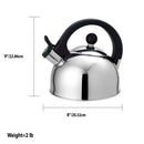 6 of 6:Home Basics Whistling Tea Kettle, Mirror Finish Silver, 2.5 Liter 