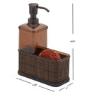 4 of 4:Home Basics Soap Dispenser with Basketweave Sponge Holder, Bronze, 18.6 Ounces 