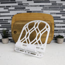 3 of 10:Home Basics Iris Collection Cast Iron Tablet and Cookbook Holder Stand, White 