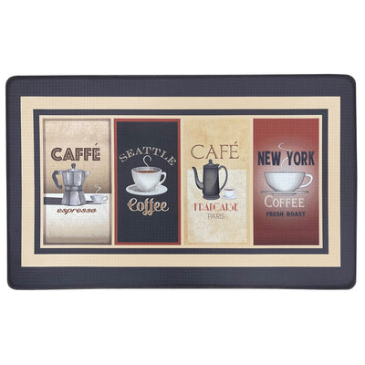 1 of 5:Cozy Cafe Decorative Anti-Fatigue Kitchen Mat, 18x30 Inches 
