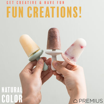 3 of 8:PREMIUS 4 Silicone Ice Pop Maker Mold Set, White, 9.25x2.95x4.52 Inches 