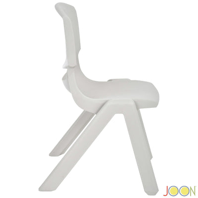 5 of 7:JOON Stackable Plastic Kids Learning Chairs, Light Gray, 20.5x12.75X11 Inches, 2-Pack (Pack of 2) 