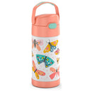 3 of 4:Thermos Kids Water Bottle Vacuum Insulated Stainless Steel with Straw, Butterflies, 12 Ounces 