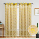 2 of 6:Atlanta Metallic Foil Floral Sheer Grommet Window Curtain Panel, 54x84 Inches 