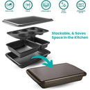 2 of 6:Baker's Secret Essentials Juego para hornear de acero antiadherente de 5 piezas 