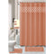 Tristan 18 Piece Shower Curtain with Embroidered Non-Slip Bath Rug and Towel Set, Spice