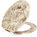 1 of 7:PREMIUS Wood Toilet Seat, Beige Marble, Standard Round, 17 Inches 