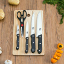 2 of 5:Home Basics 5 Piece Knife Set with Cutting Board, Black 
