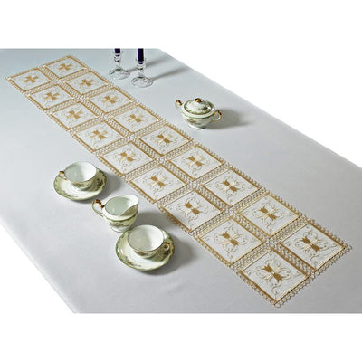 6 of 21:Blossom Embroidered Vintage Lace Design Table Runner 