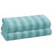 PREMIUS 2 Pack Stripes 100% Cotton Yarn Dyed Bath Sheet Towel, Aqua-Cyan, 32x64 Inches