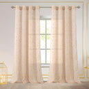 6 of 7:Abira Metallic Leaf Sheer Grommet Window Curtain Panel, 55x84 Inches 