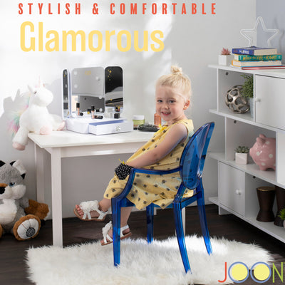 13 of 23:JOON 2 Pack Kids Ghost Chairs with Armrest, 25x13x14.5 Inches, Transparent 