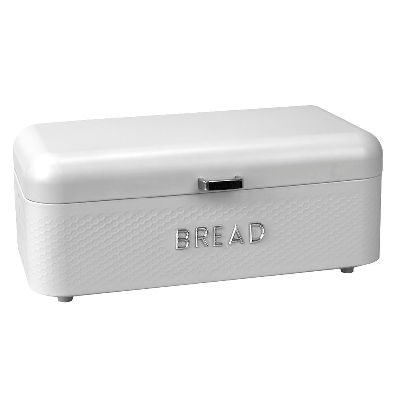 Home Basics Soho Bread Box, Matte White, 16.5x9x7 Inches