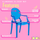 12 of 23:JOON 2 Pack Kids Ghost Chairs with Armrest, 25x13x14.5 Inches, Transparent 