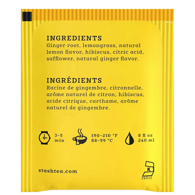 2 of 5:Stash Caffeine Free Lemon Ginger Herbal Tea, 30 Tea Bags 